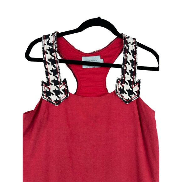 Judith March Houndstooth Crimson Tiered Lined Top University of Alabama Large - Picture 2 of 12